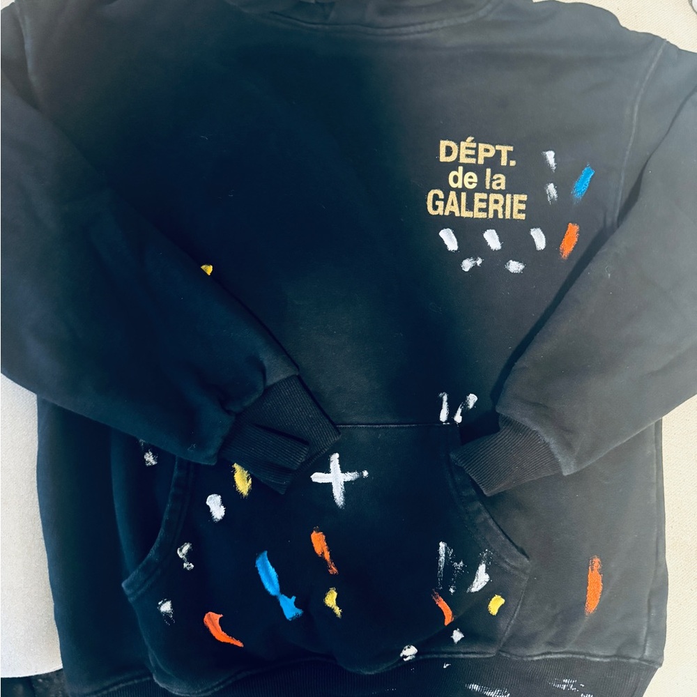 Gallery Dept Black Graphic Painted Hoodie
